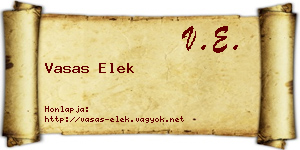 Vasas Elek névjegykártya